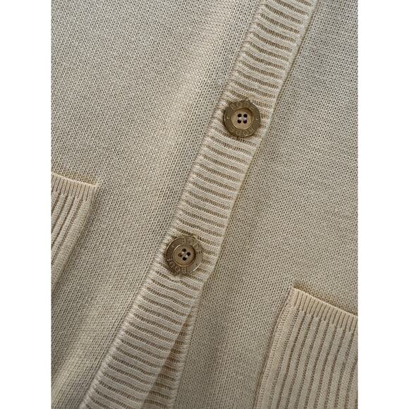 Women’s XL 42 BODE Yellow Knitted Cardigan Vintage Gold Metal Buttons 80s 90s - Picture 4 of 16